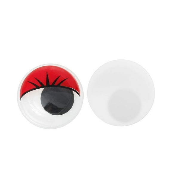 Sexy Sparkles 20 Pcs Red Wiggle Eyes Craft for Toy Doll Making Round Flat Back 10mm