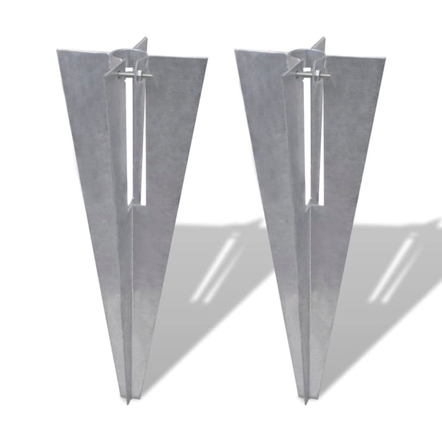 Pinzas de acero para postes VidaXL, duraderas, revestidas de zinc, 2 piezas