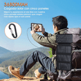 thumbnail image 3 of Power Bank Solar Portátil 36800mah Batería Con Luz 4 Cables Malubero, Negro, 3 of 5