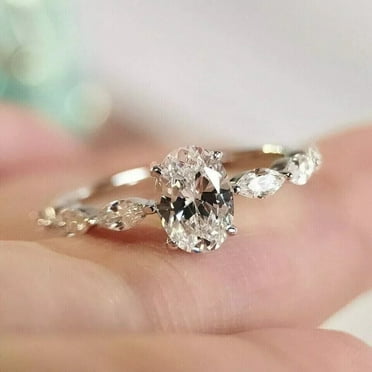 Engagement Ring IGI Oval 1.30Ct Certified Lab Grown Diamond 14k Gold Band