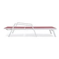 thumbnail image 6 of LeisureMod Marlin Patio Chaise Lounge Aluminum White Arms Set of 2 Burgundy, 6 of 10