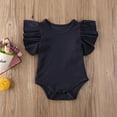 thumbnail image 2 of Bagilaanoe Newborn Baby Girl Boy Rompers Ruffle Short Sleeve Bodysuits 3M 6M 12M 18M Infant Casual One Piece Short Jumpsuit, 2 of 7