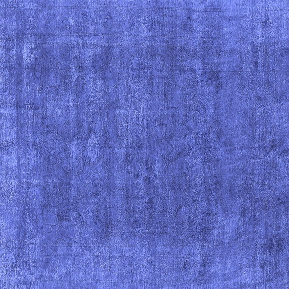 Ahgly Company Machine Washable Indoor Square Oriental Blue Industrial Area Rugs, 4' Square