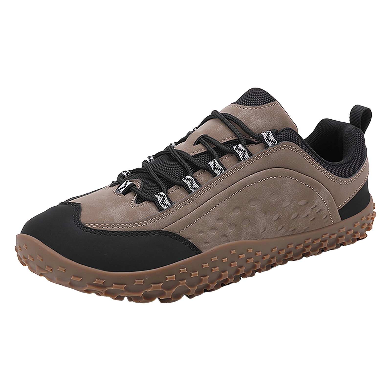 Rokment Womens Mens Barefoot Hiking Shoes 2026 Spring Fall Fashion Casual Color Block Outdoor Sports Trekking Flat Waterproof Wide Toe Low Top Construction Walking Sneakers Khaki Size 10