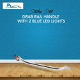 thumbnail image 2 of MARINE CITY Polished Stainless Steel 16 Inches Grab Rail Handle with 2 Blue LED Lights (16 Inches 2 LED Lights Grab Rail Handle) for Boats Yachts RVs (1 Pcs), 2 of 7