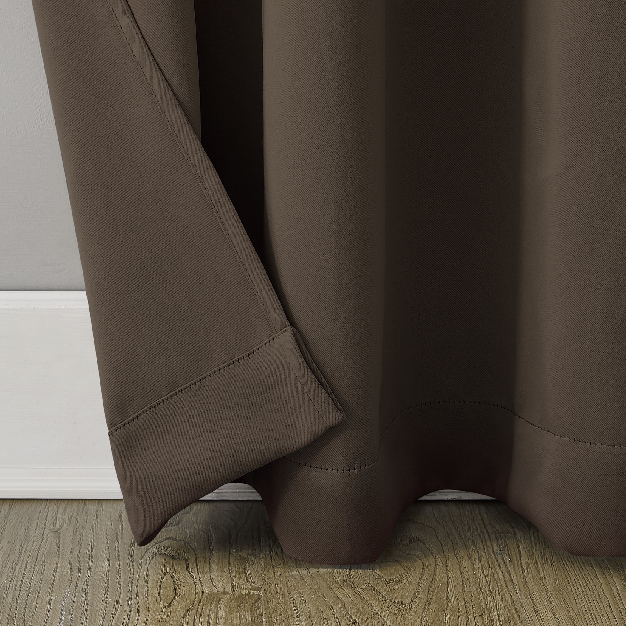 Mainstays Blackout Grommet Single Curtain Panel, 1 Panel, Dark Brown, 40"W x 63"L