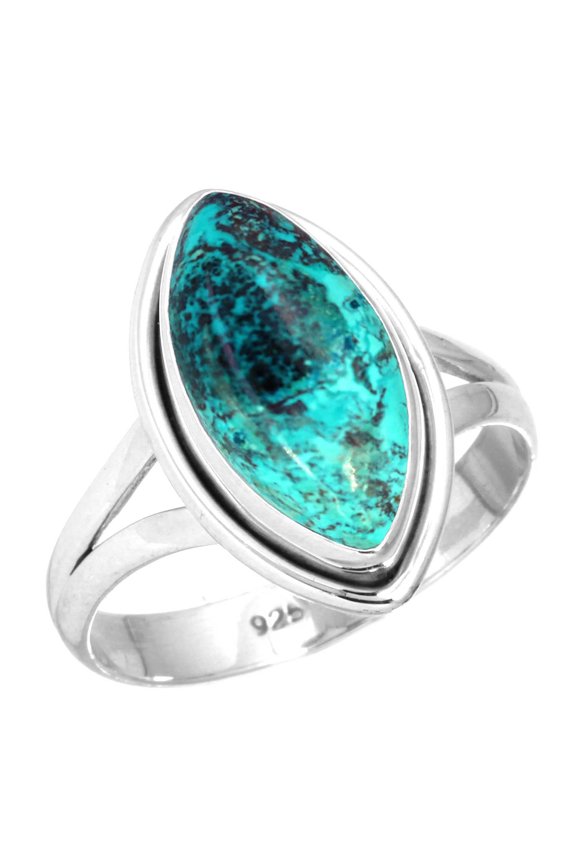 Natural Shattuckite Ring 925 Sterling Silver Handmade Jewelry