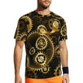 thumbnail image 2 of T Shirt For Men Steampunk Brass Gears Gym Beach Retro Print Classic T-Shirts Novelty Tshirt For Coup, 2 of 7