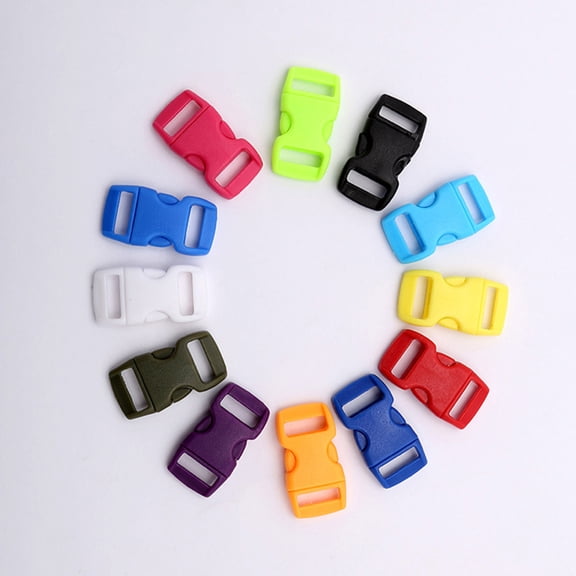 CRILSTYLEO 80Pcs Assorted Color Plastic Strap Buckles Adjustable Side Release Clips for Dog Collars