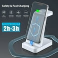 thumbnail image 4 of Charger Station for Apple Multiple Devices - ETEPEHI 3 in 1 Fast Wireless Charging Dock Stand for Apple Watch & for iPhone 14 13 12 with Adapter, White, 4 of 7