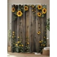 thumbnail image 4 of Fsddascl Spring Sunflower Shower Curtain Set - Extra Long 72" x 96" Bathtub Curtain with 12 Hooks, Wildflower Leaves Wood Plank Country Waterproof Fabric Stall Shower Curtains for Bathroom/Bathtub, 4 of 6