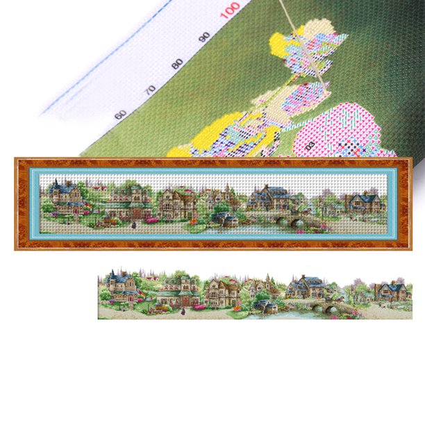 Hilo Algodón Ecológico Bordado Punto Cruz Europea Impreso 14CT 174x36cm