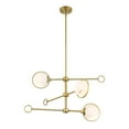 thumbnail image 3 of Designers Fountain Teatro 28 inch 3-Light Brushed Gold Modern Chandelier with Etched Opal Glass Shades, D296C-3CH-BG, 3 of 9