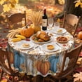 thumbnail image 4 of Nappe d'Automne 70x70 Pouces, Nappe Ronde Imperméable pour l'Action de Grâce, Récolte d'Automne, Citrouille, Housse de Table pour Fête, Pique-Nique, Décoration de Souper, 4 of 6
