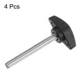 thumbnail image 3 of Uxcell 4 Packs M6 x 55mm Male Thread Tee Wing Knobs Thumb Screw Clamping Knobs Grip Black, 3 of 5