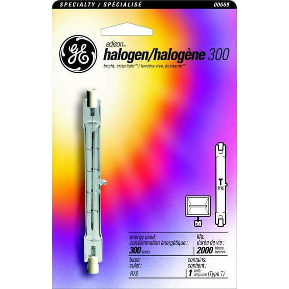 GE Halogen 300W T3 1PK