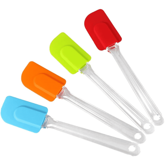 Silicone Spatula Set, 4 Piece Food Grade Silicone Spatulas for Baking, Cooking, and Mixing High Heat Resistant Non Stick Dishwasher Safe BPA-Free (Multicolor)