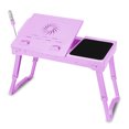 thumbnail image 1 of GPCT Foldable Laptop Table Bed Notebook Desk w/Cooling Fan Mouse Board LED light 4 x USB Ports Breakfast Snacking Tray with Storage Groove For Home Office Use, 1 of 1