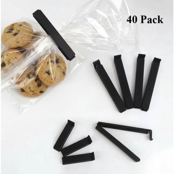 40 Pack Assorted Sizes Plastic Food Bag Sealing Clips, Heavy Duty Seal Clips for Kitchen Food Storage & Organization