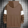 thumbnail image 5 of BXINGOHAI Fashion Hoodies Sweatshirts For Men Color Block Hooded Sweatshirt 2024 Jogging Workout Long Sleeve Pullover Shirts With Pocket Drawstring Today Deals Coffee,XXL, 5 of 6