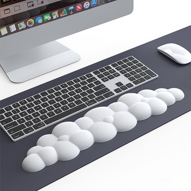 Becaristey Wrist Rest Pad Anti-Slid Rubber Base Comfortable And Supportive Suitable For Desk Or Pillow Mouse White