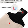 thumbnail image 3 of Haosy Apricot Golf Mallet Putter Cover Strong Magnetic Leather Golf Club Headcover Closure, 3 of 7