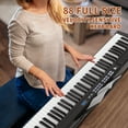 Fenbeli 88 Key Digital Piano Keyboard with Stand Full-Size Semi-Weighted Electric Piano with Sustain Pedal, Music Rest, Black