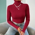 thumbnail image 6 of Turtleneck Sweater for Women Long Sleeve Slim Fit Lightweight Base Layer Knit Tops, 2XL, 6 of 6