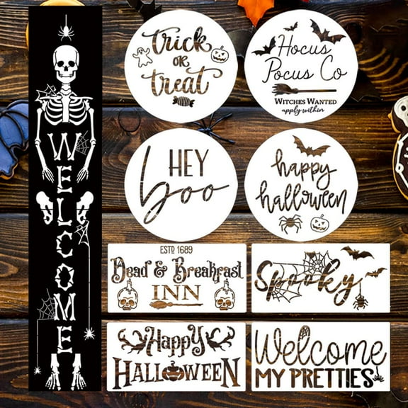 Plantillas de Halloween Yamcyh para pintar sobre esqueleto de madera