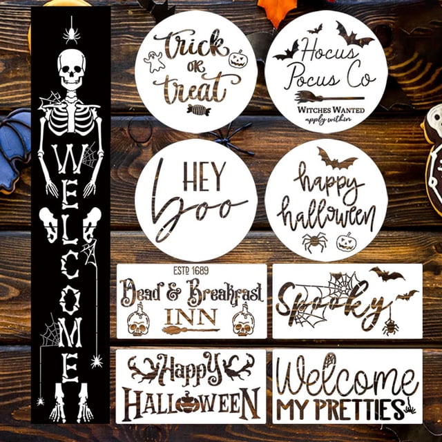 Plantillas de Halloween Yamcyh para pintar sobre esqueleto de madera