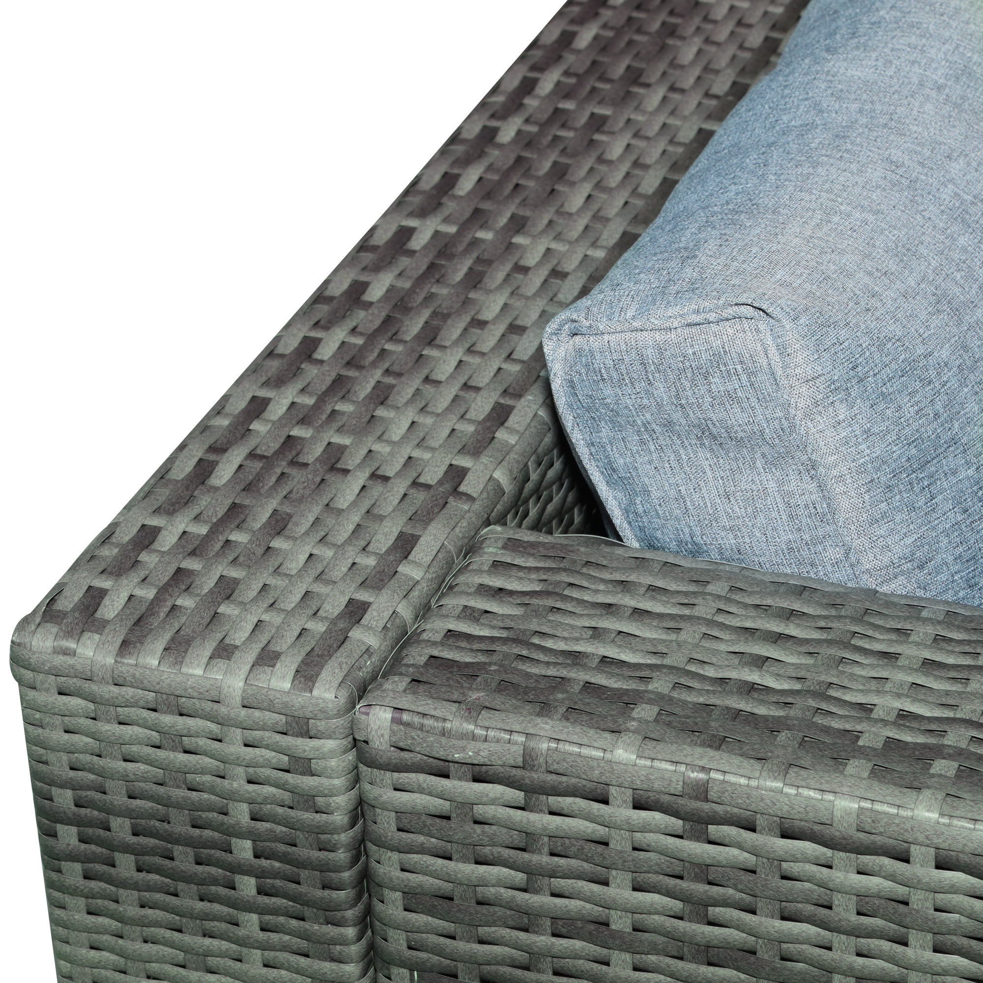 Outsunny 5pc Outdoor Wicker Furniture Set, Table, 3 Seats, Light Gray
