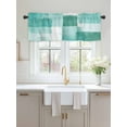 thumbnail image 2 of Valances for Windows Aqua White Rod Pocket Cafe Window Treatments Valance Curtains for Kitchen Bathroom Laundry Basement Windows 60"x18", 2 of 9