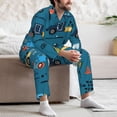 thumbnail image 7 of Naloa Construction Trucks Men’s Pajamas Set - Long Sleeve Button Down Sleep Shirt and Pajama Bottoms Sleepwear Set-X-Large, 7 of 7