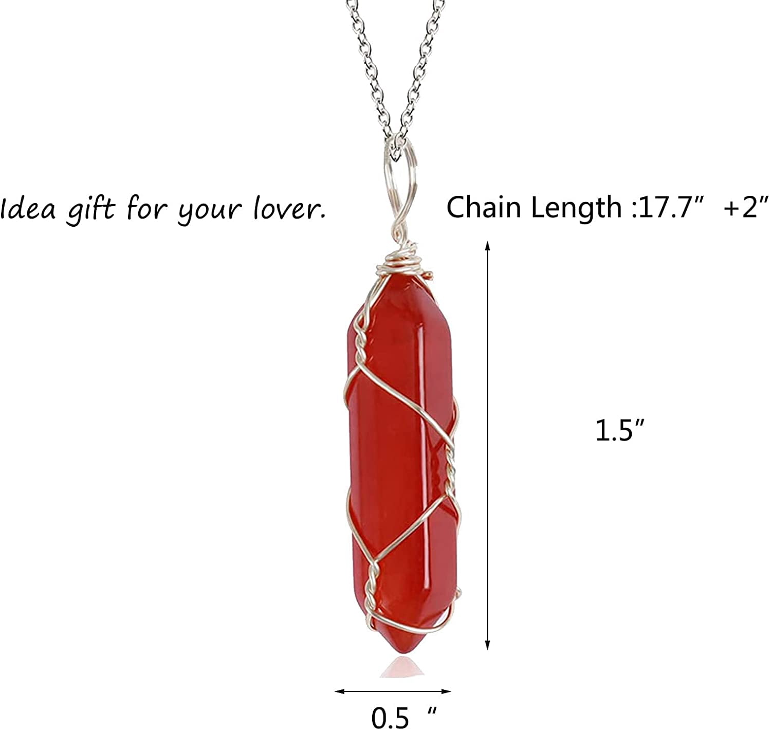 Carnelian Crystal Necklace Carnelian 