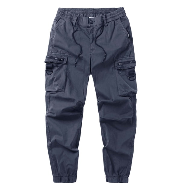 Pantalon Cargo pour Homme Pantalon de Travail de Printemps pour Homme avec Poche Rétro Extérieur Pantalon Cent Délavé Pantalon Décontracté pour Homme Gris 34