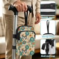 thumbnail image 5 of COEQINE Lightweight Forearm Crutch Bag for Seniors Boho Butterfly Floral Walking Cane Storage Pouch, with 2 Zipper Pockets, Large Capacity, Hands-Free, for Men Women, 5 of 7