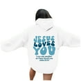 thumbnail image 3 of Christian Hoodies for Women 2025 Jesus Loves You Y2K Graphic Hoodie with Pockets Hooded Sweatshirt Women Pullover, 3 of 8
