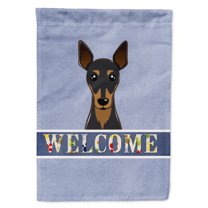Carolines Treasures BB1426GF Min Pin Welcome Flag Garden Size
