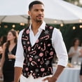 thumbnail image 2 of Uorisanigo Christmas Candy Cane Mens Vests Casual Size M V Neck Vest for Men Casual with Pockets Lightweight Waistcoat Suit Vest Fashion for Men, 2 of 7