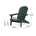 thumbnail image 7 of Folding Adirondack Chairs, All-Weather Outdoor Chairs with Reclining Backrest, Classic Lawn Lounge Chair with Wide Arms Garden Porch Patio Deck Backyard, Dark Green, 7 of 7