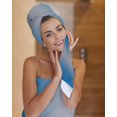 thumbnail image 7 of Blue Grey Ombre Towel Set of 3, Soft Microfiber Bath Towels, Hand Towel, Washcloths, Gradient Contemporary Abstract Art Quick-Dry Absorbent Towels for Bathroom Kitchen Hotel Beach Gym Spa, 7 of 7