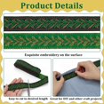 thumbnail image 3 of 2 cintas jacquard bohemias de 15 yardas (13,7 m) cada una, de 1 pulgada (2,5 cm) de ancho, color verde mar medio, estilo étnico, bordadas, de poliéster., 3 of 5
