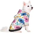 thumbnail image 5 of Cauagu Rose Flowers Pattern Winter Pet Hoodie Sweatshirts- Dog Hoodie Sweater with Leash Hole - Cute Dog Hoodie - Pet Clothes Puppy Cat Custume -X-Small, 5 of 8