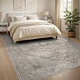 thumbnail image 3 of ODIKA 8'x10' Ultra-Soft Area Rug, Entry Symmetrical Grey Decorative Entryway Front Door Styling None Washable, Bare feet friendly, Silk-Touch for Bedroom, Under Sectional, 3 of 7