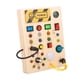thumbnail image 5 of Tablero de actividades de madera con lámpara LED, tablero sensorial, juguetes educativos de aprendizaje temprano, regalos con interruptor, juguete Estilo A, 5 of 9