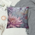 thumbnail image 2 of GOSMITH  Throw Pillow Covers Purple Lilies and Dragonflies Square Pillowcase for Home Decor Sofa Car Bedroom Pillow case, 2 of 5