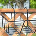 thumbnail image 5 of Balcony Patio Railing Shelf Plant Pots Holder Iron Hanging Shelf Basket With Hooks, 5 of 5