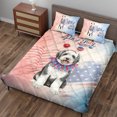 thumbnail image 3 of 4th of July Old English Sheepdog Celebrates Independence Day Quilt Bedding Set Dog Lover 1 Blanket Bed Cover 2 Pillowcases - 12010, 3 of 5