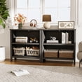 thumbnail image 5 of FIAKOA 3-Tier Black Bookcase, Wooden Display Bookshelf for Office, Adjustable Shelf Nightstand Storage Cabinet for Bedroom, 5 of 6