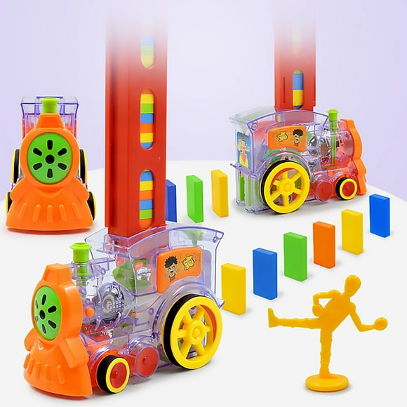 Train Car Toy Dominoes For 3 1 2 Years Old Boys Building Stacking Tile Games 80pcs